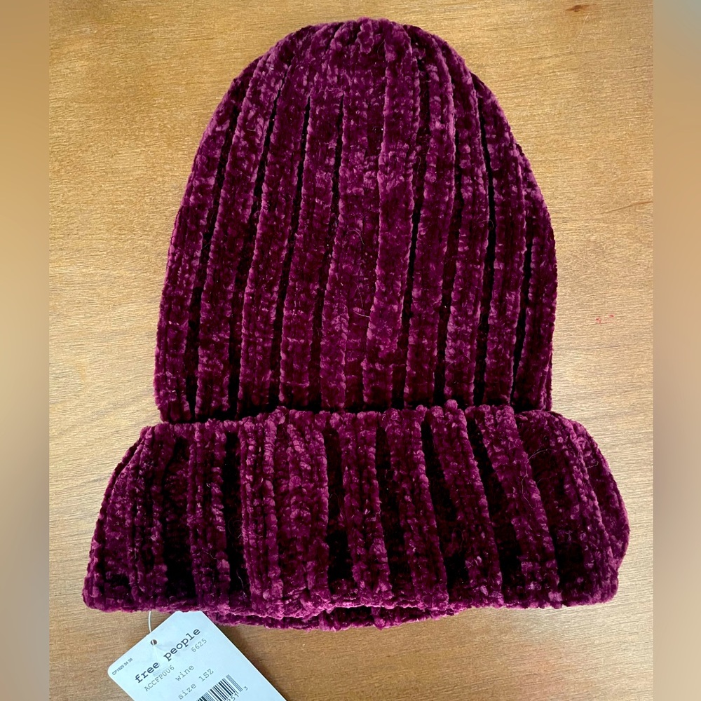 Free People Winter Beanie, Wine Color (Brand New)